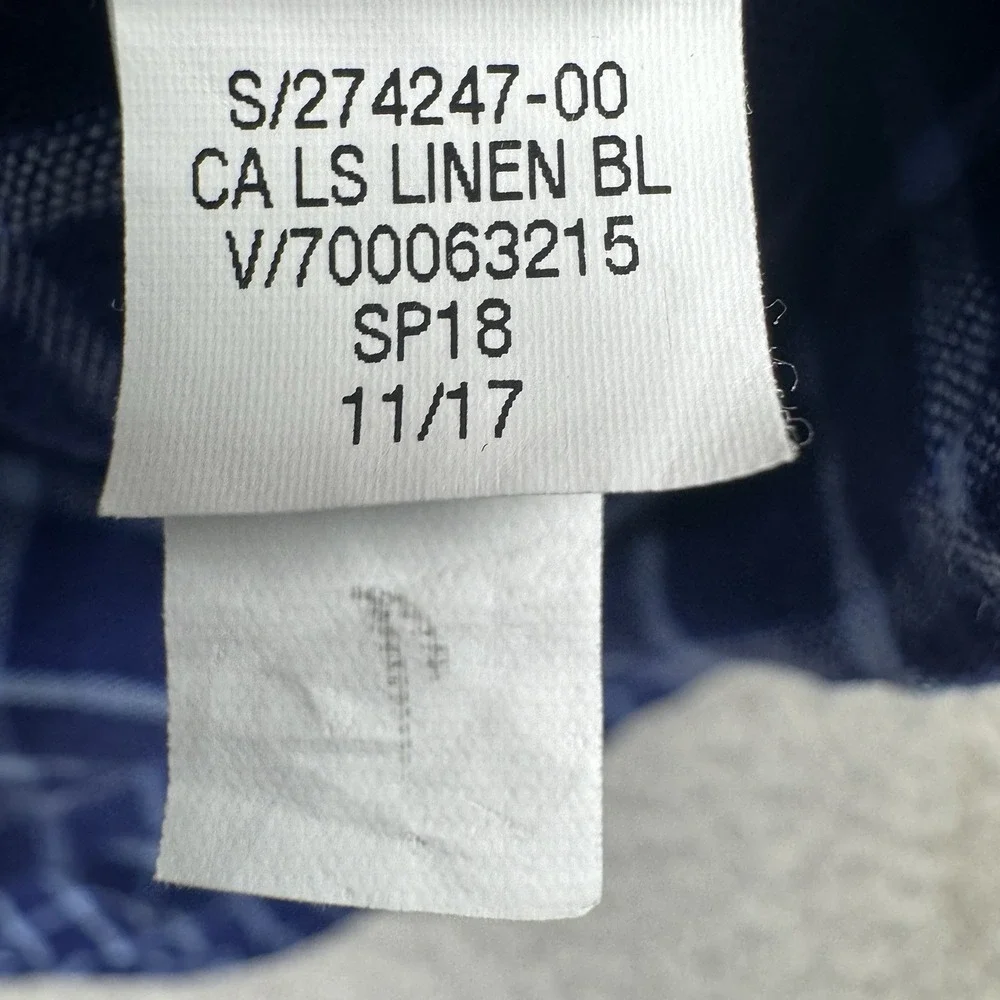 Banana Republic Shirt Men's L Camden Standard Fit 100% Linen Lightweight Plaid‎